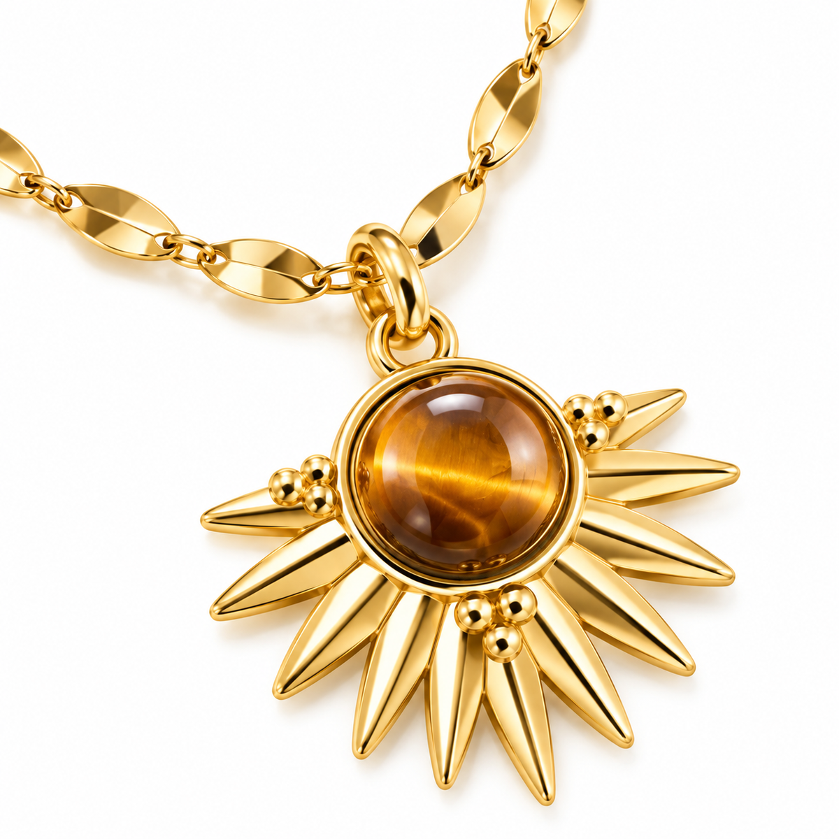 Sunburst Tiger‑Eye Pendant