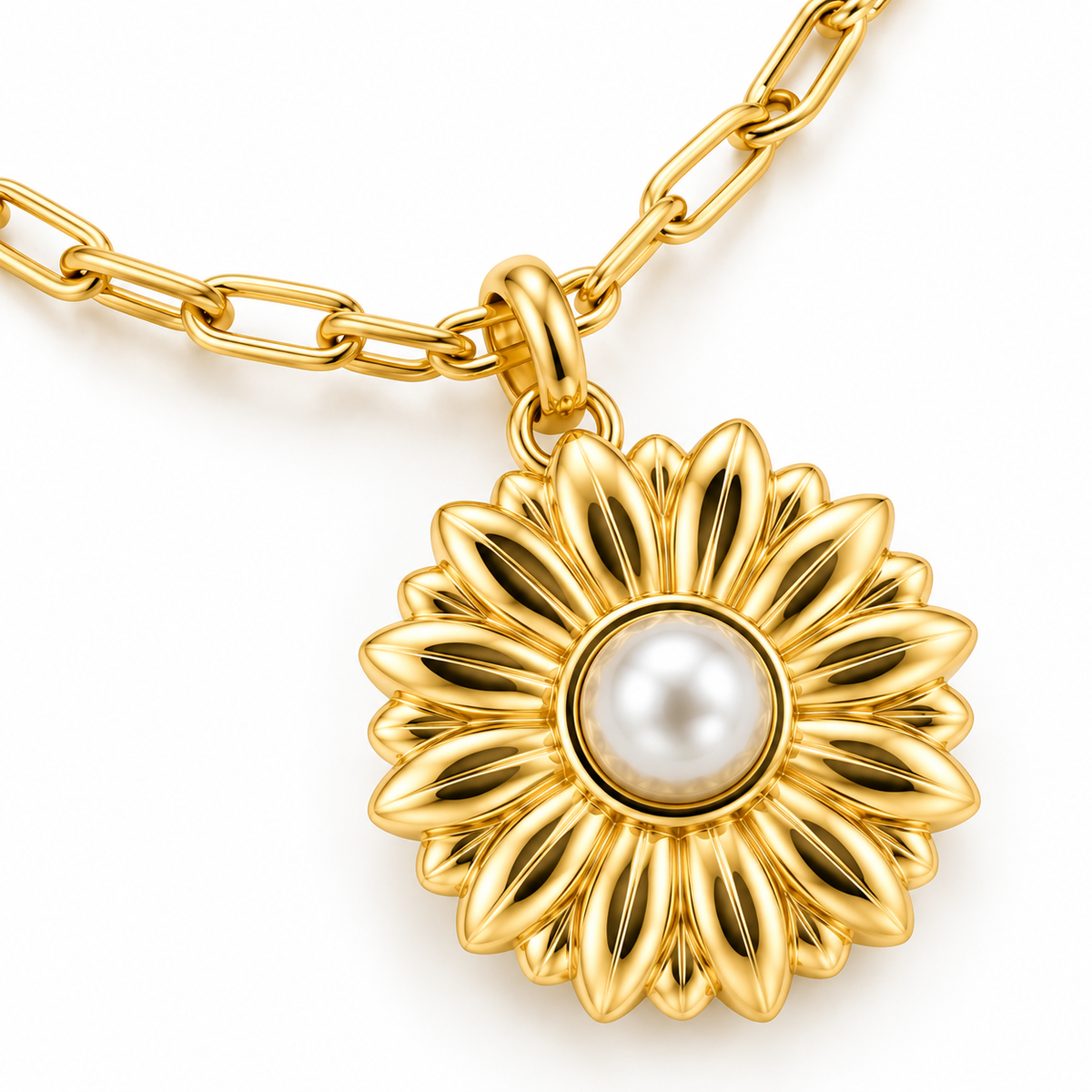 Pearl Sunflower Pendant