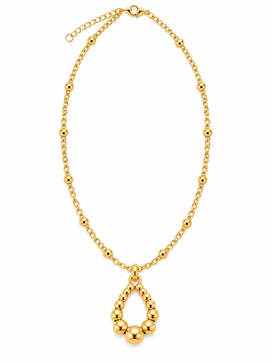 Gold Beaded Teardrop Pendant