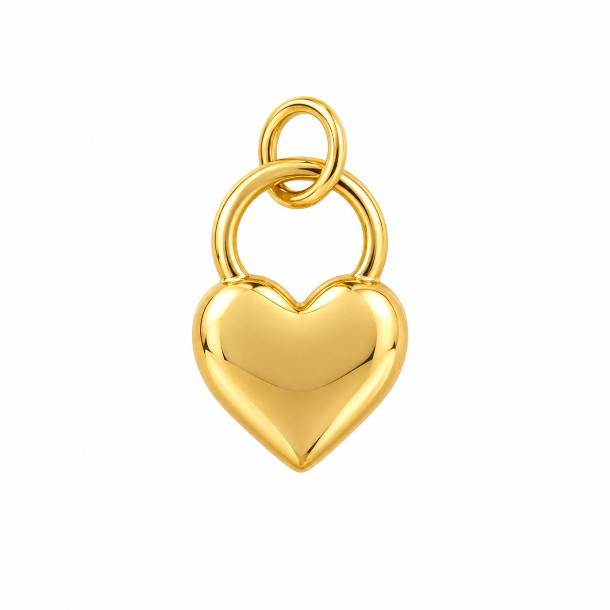 Amora Puffed Heart Lock Pendant