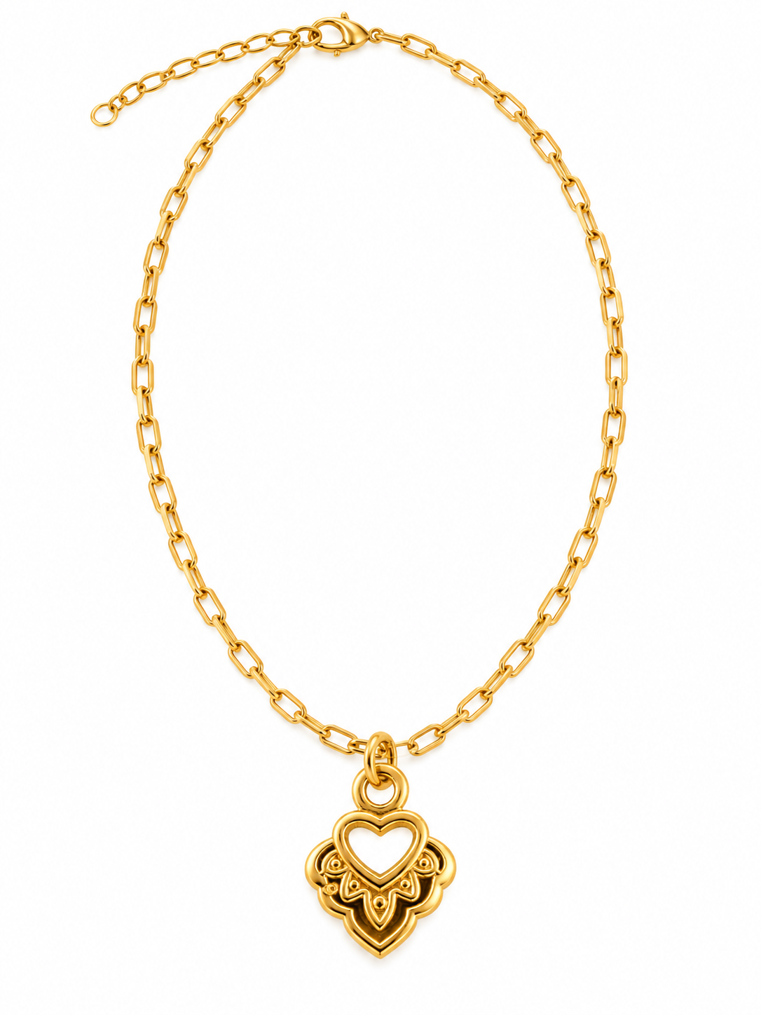 Filigree Open‑Heart Charm Pendant