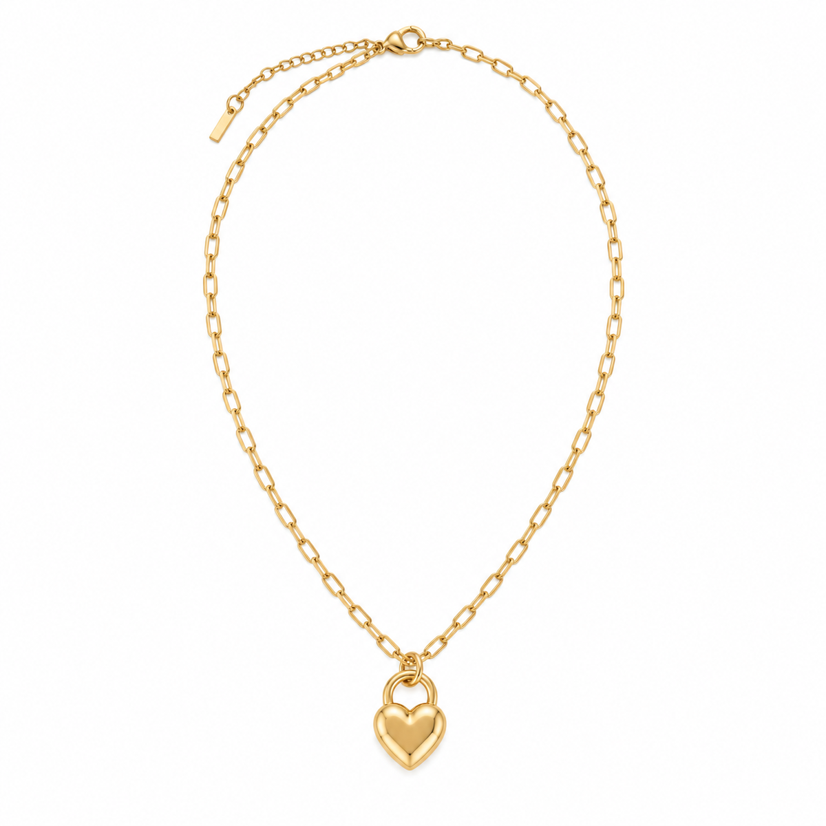 Amora Puffed Heart Lock Pendant