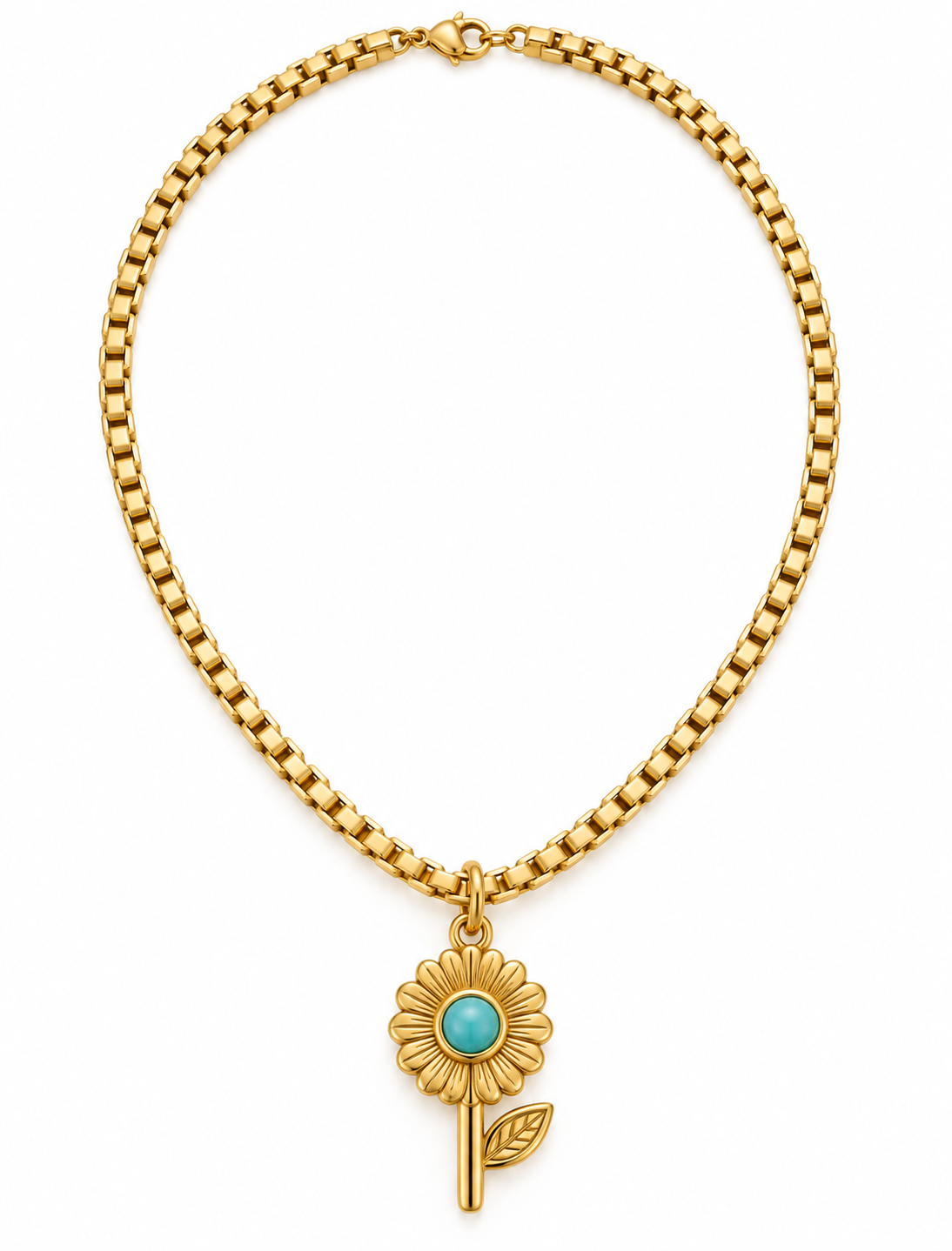 Turquoise Wildflower Charm Pendant
