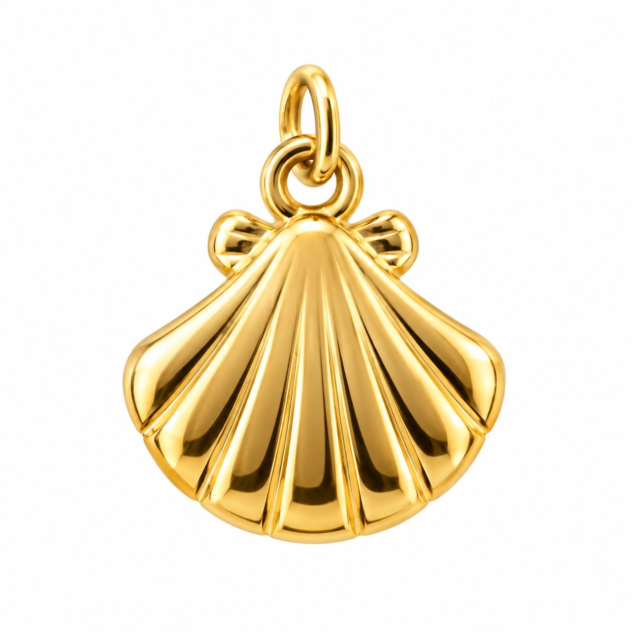 Scallop Shell Bow Charm Pendant