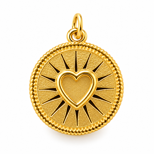 Heart Medallion Charm Pendant