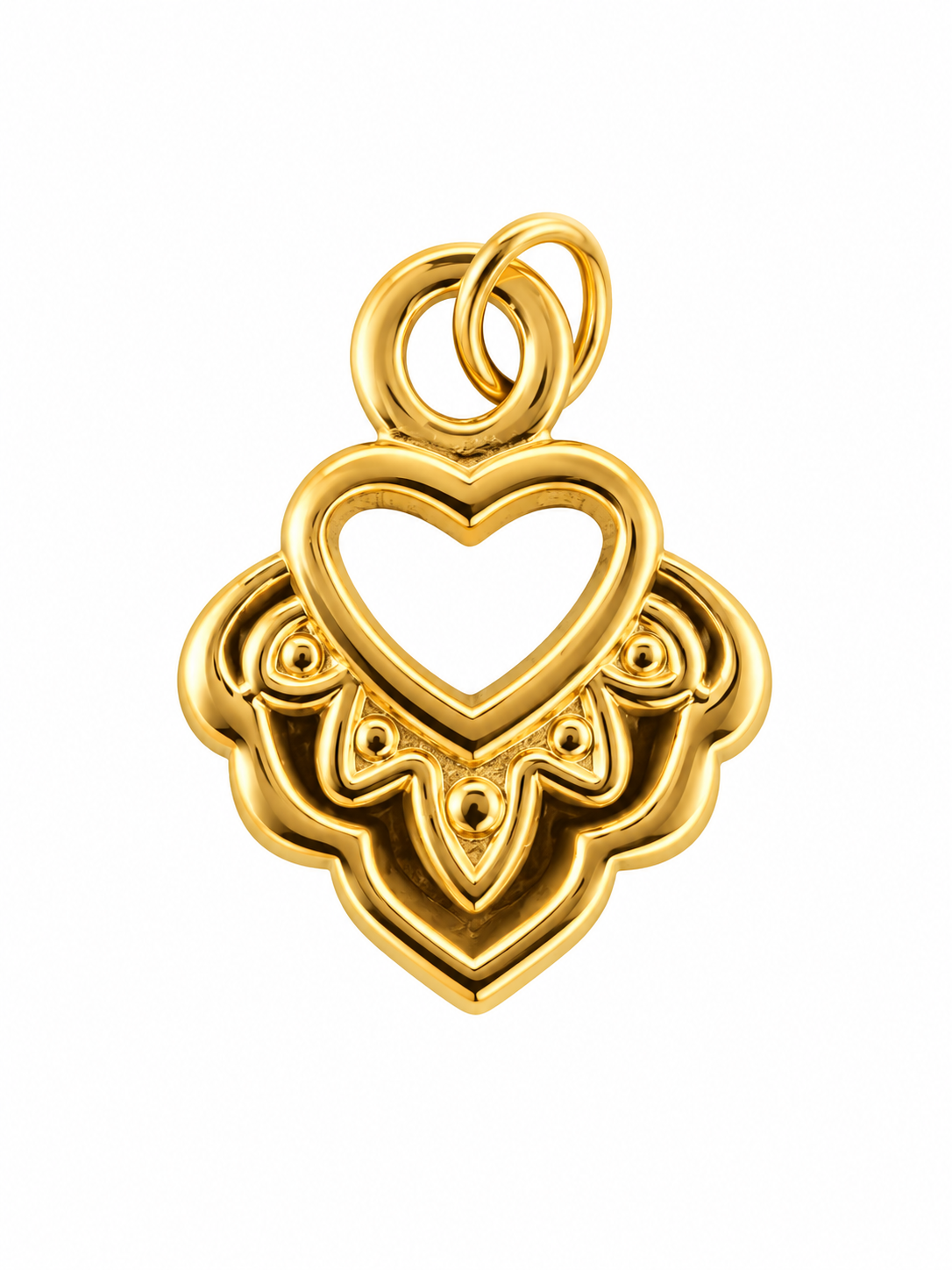 Filigree Open‑Heart Charm Pendant