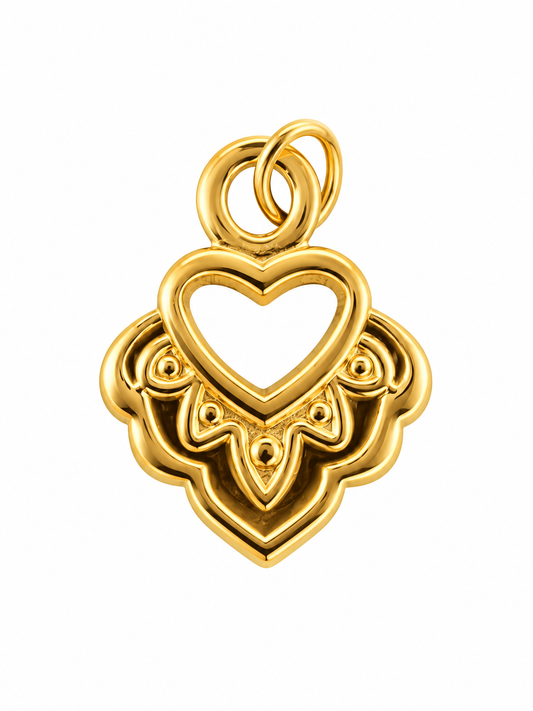 Filigree Open‑Heart Charm Pendant
