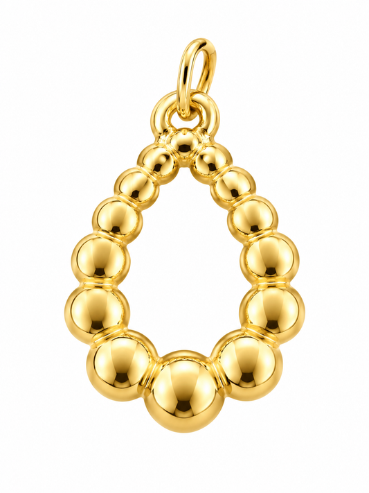 Gold Beaded Teardrop Pendant