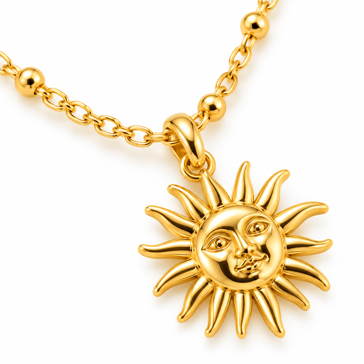 Apollo Sun‑Face Pendant