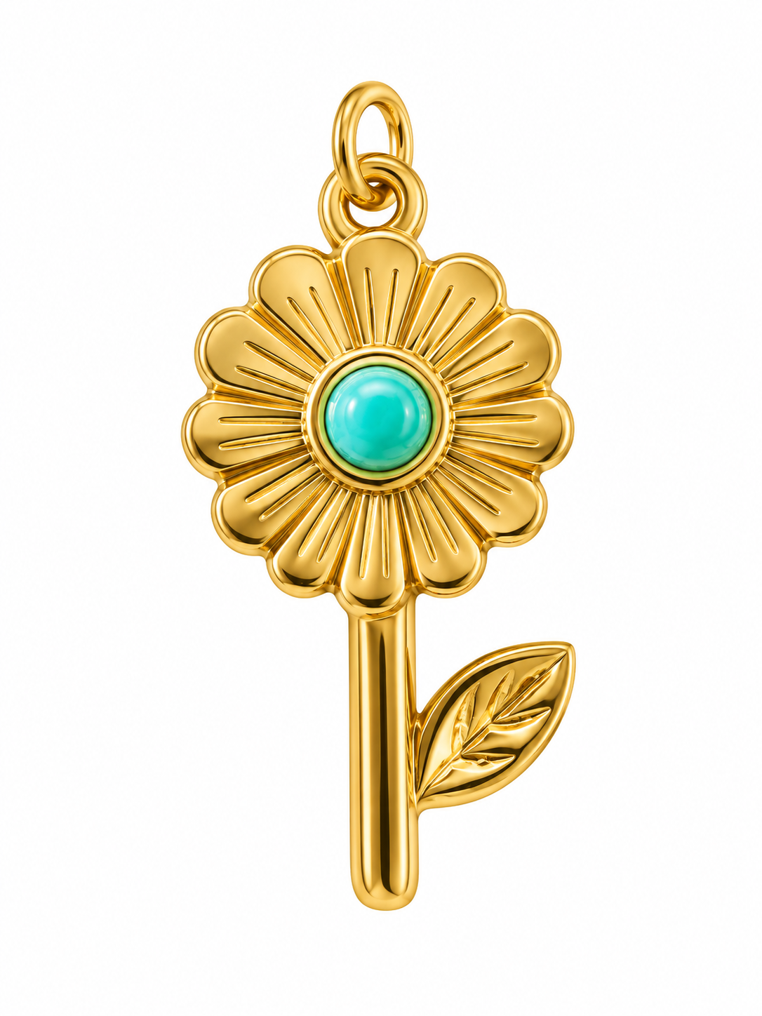 Turquoise Wildflower Charm Pendant